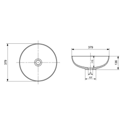 Bocchi Sottile Slim Line Çanak Lavabo 38 cm Mat Siyah 1494-004-0125 - 2