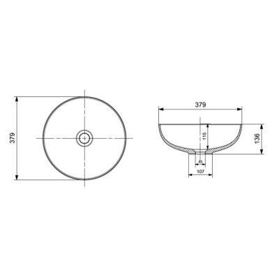 Bocchi Sottile Slim Line Çanak Lavabo 38 cm Mat Yeşil 1494-027-0125 - 2