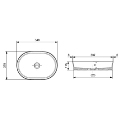 Bocchi Sottile Slim Line Çanak Lavabo 55 Cm Mat Beyaz 1521-002-0125 - 2