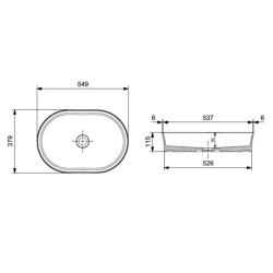 Bocchi Sottile Slim Line Çanak Lavabo 55 Cm Mat Siyah 1521-004-0125 - 2