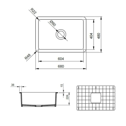 Bocchi Sotto Mutfak Eviyesi 68 Cm Parlak Beyaz 1360-001-0120 - 4