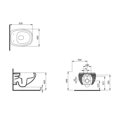 Bocchi Strata Asma Rimless Klozet Mat Petrol Mavisi - 2