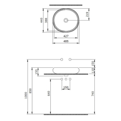 Bocchi Strata Çanak Lavabo 50 cm Mat Kaşmir 1414-011-0125 - 2