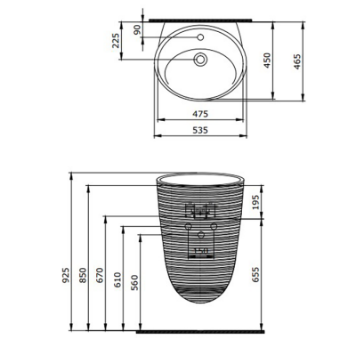 Bocchi Strata Monoblok Lavabo Mat Kaşmir - 2