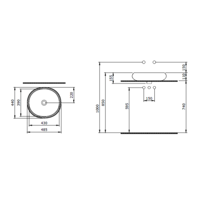 Bocchi Strata Tezgah Üstü Lavabo 49 cm Mat Petrol Mavisi - 2