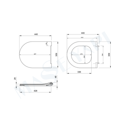 Bocchi Taormina Arch Asma Klozet - Mat Kaşmir Set ( Kapak Dahil) + Gömme Rezervuar Seti - 3