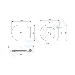 Bocchi Taormina Arch Asma Klozet - Parlak Siyah Set ( Kapak Dahil) + Gömme Rezervuar Seti - 3