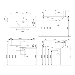 Bocchi Taormina Arch Etajerli Lavabo 86 cm Mat Siyah 1020-004-0126 - 2