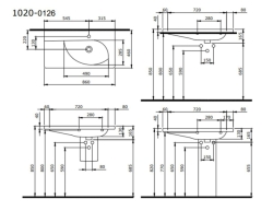 Bocchi Taormina Arch Etajerli Lavabo 86 cm Parlak Siyah 1020-005-0126 - 3