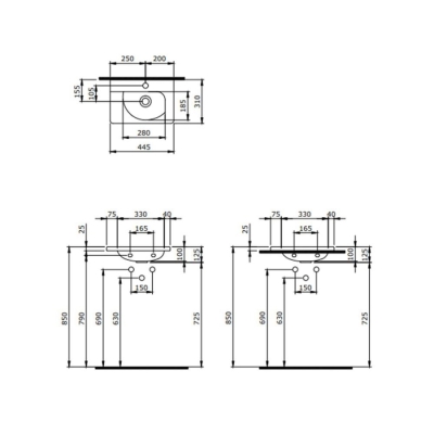 Bocchi Taormina Arch Lavabo, 45 cm, Mat Antrasit 1015-020-0126 - 3