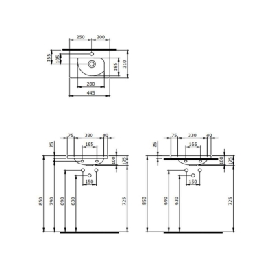 Bocchi Taormina Arch Lavabo 45 cm Mat Gri 1015-006-0126 - 2