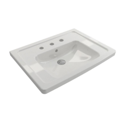 Bocchi Taormina Pro Etajerli Lavabo 3 Armatür Delikli Parlak Beyaz 65 Cm 1007-001-0127 