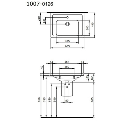 Bocchi Taormina Pro Etajerli Lavabo Mat Yasemin 65 Cm 1007-007-0126 - 2