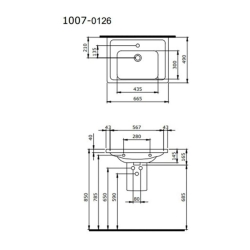 Bocchi Taormina Pro Etajerli Lavabo Parlak Beyaz 65 Cm 1007-001-0126 