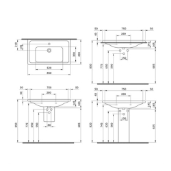 Bocchi Taormina Pro Etajerli Lavabo Parlak Beyaz 85 Cm 1008-001-0126 - 3