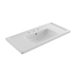 Bocchi Taormina Pro Lavabo Üç Delikli 105 cm Parlak Beyaz 1118-001-0127 - BOCCHI