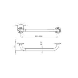 Bocchi Tutunma Barı Düz Paslanmaz Çelik 30 Cm TBPC-101-1030 - 1