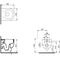 Bocchi V Tondo Rimless Kısa Asma Klozet Mat Petrol Mavisi - 2