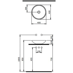 Bocchi Venezia 40 cm Çanak Lavabo Parlak Gümüş - 2