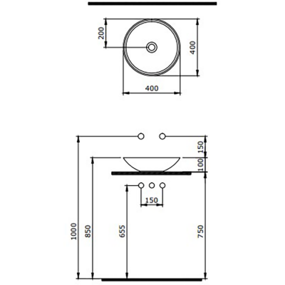 Bocchi Venezia 40 cm Çanak Lavabo P.Burgonya Bordosu - 2