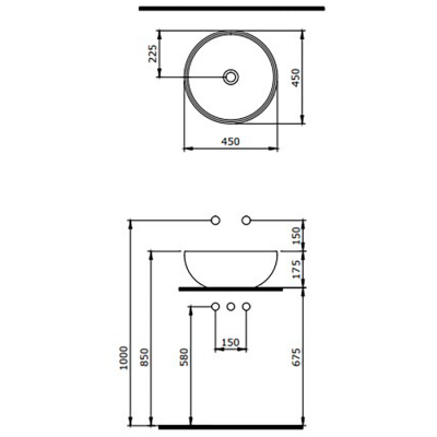 Bocchi Venezia 45 cm Çanak Lavabo, Mat Bronz - 2