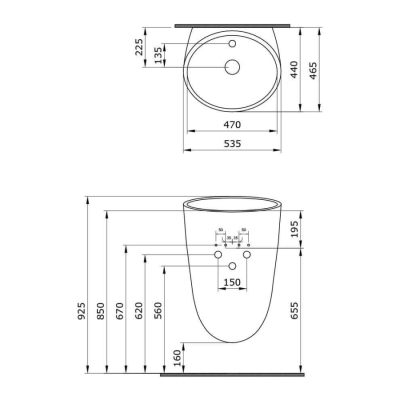 Bocchi Venezia Asma Monoblok Lavabo Mat Antrasit 1083-020-0126 - 3