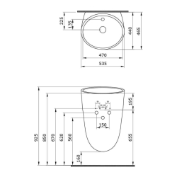 Bocchi Venezia Asma Monoblok Lavabo Mat Beyaz 1083-002-0126 - 3