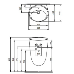 Bocchi Venezia Asma Monoblok Lavabo, Mat Bronz - 2