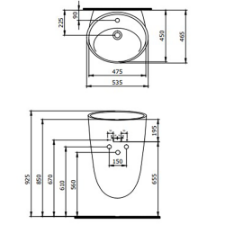 Bocchi Venezia Asma Monoblok Lavabo Parlak Mandalina Sarısı - 2