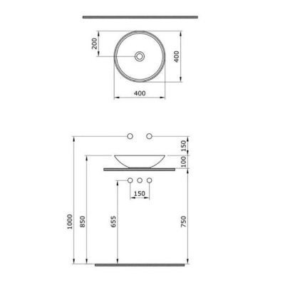 Bocchi Venezia Çanak Lavabo 40 cm Kırmızı 1120-019-0125 - 1