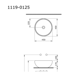 Bocchi Venezia Çanak Lavabo 45 cm Antrasit 1119-020-0125 