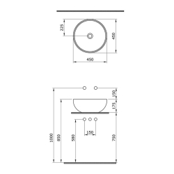 Bocchi Venezia Çanak Lavabo 45 cm Turuncu 1119-012-0125 - 2