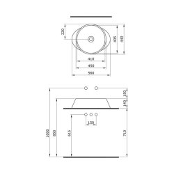 Bocchi Venezia Çanak Lavabo 56 cm Mat Somon 1010-032-0125 - 3