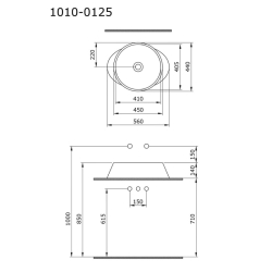 Bocchi Venezia Parlak Beyaz Çanak Lavabo 56 cm 1010-001-0125 - 1