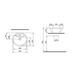 Bocchi Verona Çanak Lavabo 50 cm Mat Beyaz 1046-002-0126 - 3