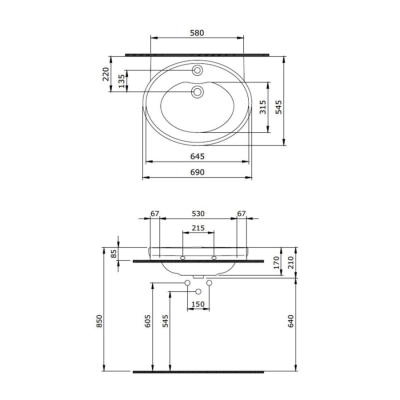 Bocchi Verona Lavabo Üç Armatür Delikli 70 cm Parlak Beyaz 1047-061-0127 - 4