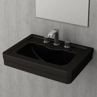 Bocchi Verona Tek Armatür Delikli Lavabo 61 cm Mat Siyah 1041-004-0126 - 1