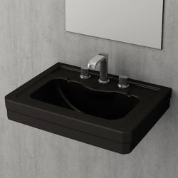 Bocchi Verona Tek Armatür Delikli Lavabo 61 cm Mat Siyah 1041-004-0126 