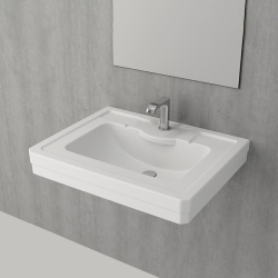 Bocchi Verona Tek Armatür Delikli Lavabo 61 cm Parlak Beyaz 1041-061-0126 