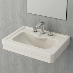 Bocchi Verona Tek Armatür Delikli Lavabo 61 cm Parlak Bisküvi 1041-014-0126 