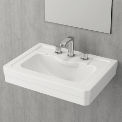 Bocchi Verona Üç Armatür Delikli Lavabo 61 cm Parlak Beyaz 1041-061-0127 