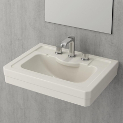 Bocchi Verona Üç Armatür Delikli Lavabo 61 cm Parlak Bisküvi 1041-014-0127 