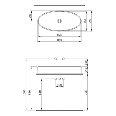 Bocchi Vessel Elips Çanak Lavabo 85 Cm Mat Somon 1014-032-0125 - 3