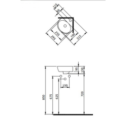 Bocci Taromina Arch Köşe Lavabo 30 cm Mat Beton - 2