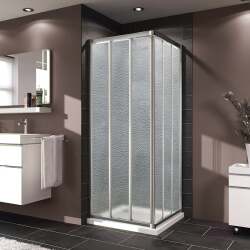 Classics Kare ve Dikdörtgen İki Mika Cam Dört Kayar Kapı Duş Teknesi Üstü Duşakabin - HÜPPE