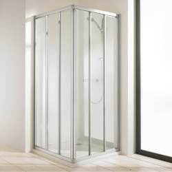 Classics Kare ve Dikdörtgen İki Sabit Cam Dört Kayar Kapı Duş Teknesi Üstü Duşakabin - HÜPPE