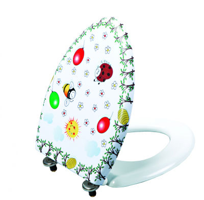 Creavit Çocuk Duroplast Metal Menteşeli Beyaz Dekorlu Klozet Kapağı - 1