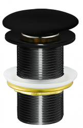 Creavit Lavabo Sifon Başlığı Seramik Üst Takım Taşmasız Siyah - Creavit