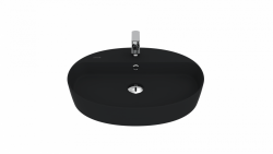 Creavit LOOP 60cm Masaüstü Oval İnce Lavabo Mat Siyah - Creavit