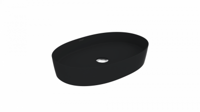 Creavit LOOP 60cm Masaüstü Oval İnce Lavabo Mat Siyah - 2
